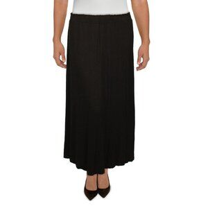 Coin 1804 Womens Plus Knit Pull On Maxi Skirt Black Size 1X Black